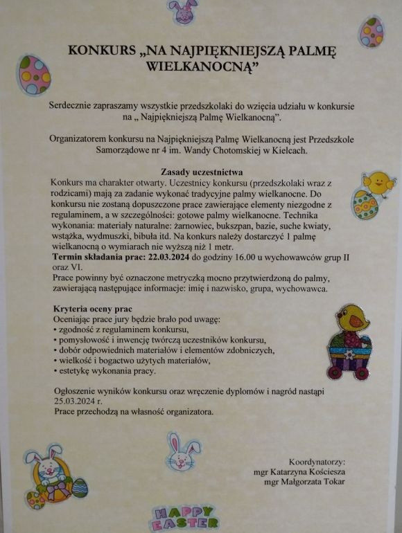 Konkurs palma wielkanocna 